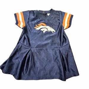 NFL Bronco Girls Navy and Orange Team Jersey Dress - 18M